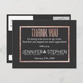 Chic Imitats Rose Gold Vielen Dank Postkarten (Vorne/Hinten)