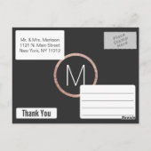 Chic Imitats Rose Gold Vielen Dank Postkarten (Rückseite)