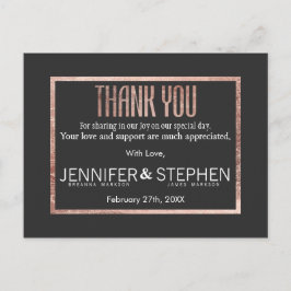 Chic Imitats Rose Gold Vielen Dank Postkarten