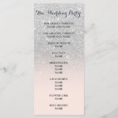 Chic Imitats Silber Glitzer ombre Wedding Programm (Rückseite)