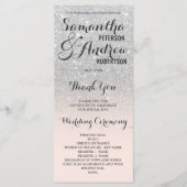 Chic Imitats Silber Glitzer ombre Wedding Programm (Vorderseite)