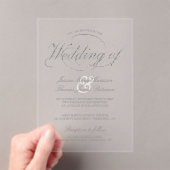 Chic Imitats Silver Foil Script Hochzeit Acryleinladungen (Insitu (Handheld))