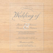 Chic Imitats Silver Foil Script Hochzeit Acryleinladungen (Vorderseite)