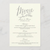 Chic Imitats Silver Foil Wedding Menu Template - E Menükarte (Vorderseite)
