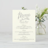 Chic Imitats Silver Foil Wedding Menu Template - E Menükarte (Stehend Vorderseite)