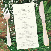 Chic Imitats Silver Foil Wedding Menu Template - E Menükarte