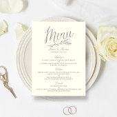 Chic Imitats Silver Foil Wedding Menu Template - E Menükarte