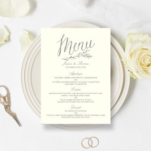 Chic Imitats Silver Foil Wedding Menu Template - E Menükarte