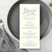Chic Imitats Silver Foil Wedding Menu Template - E Werbekarte
