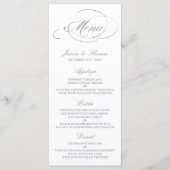 Chic Imitats Silver Foil Wedding Menu Template Menükarte (Vorderseite)