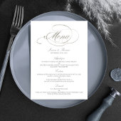 Chic Imitats Silver Foil Wedding Menu Template Menükarte