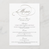 Chic Imitats Silver Foil Wedding Menu Template Menükarte (Vorderseite)