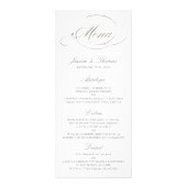 Chic Imitats Silver Foil Wedding Menu Template Werbekarte (Vorne)