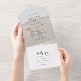 Chic Imitats Vellum Effect Foto Hochzeit mit UAWG All In One Einladung