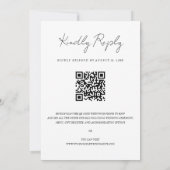 Chic Imitats Vellum Effect Foto HochzeitQR Code UA Einladung (Rückseite)