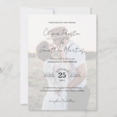 Chic Imitats Vellum Effect Foto QR Code UAWG Weddi Einladung (Vorderseite)