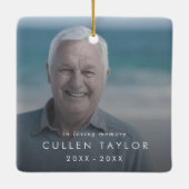 Chic in Love Memory Vater Memorial Foto Overlay Keramikornament (Rückseite)