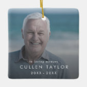 Chic in Love Memory Vater Memorial Foto Overlay Keramikornament (Vorderseite)