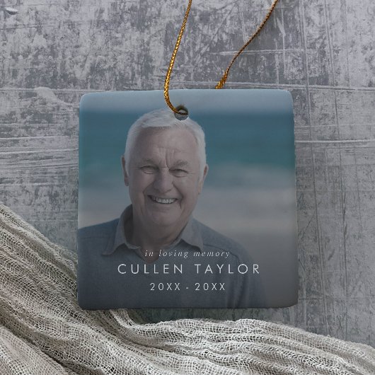 Chic in Love Memory Vater Memorial Foto Overlay Keramikornament