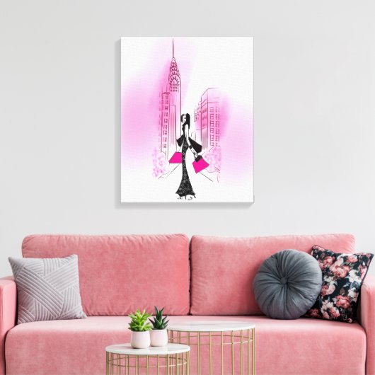 Chic in New York City Stretched Canvas Print Leinwanddruck (Insitu (Wohnzimmer))