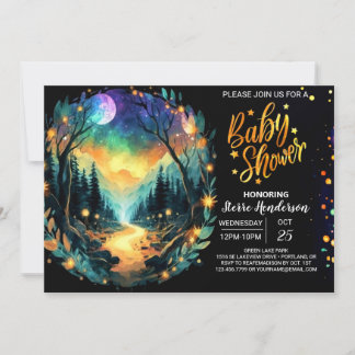 Chic in the Woods Adventure erwartet Baby Shower Einladung