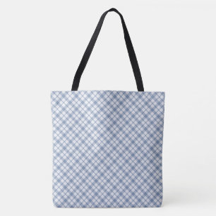 Chic Indigo Blau und Weiß Preppy Karo Muster Tasche