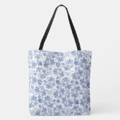 Chic Indigo Blau-Weiß-Muster Tasche (Rückseite)