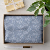Chic Indigo Blue Ethnic Floral Print Tissue Paper Seidenpapier (Geschenk)