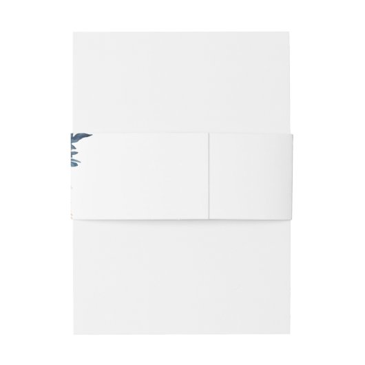 Chic Indigo Rust Monogram Wedding Einladungsbanderole (Rückseitenbeispiel)