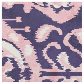 Chic Indigoblau und rosa Katzenmuster Stoff (Nahaufnahme)