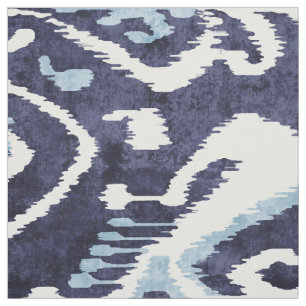 Chic Indigoblau-weiß-kat-Stammmuster Stoff