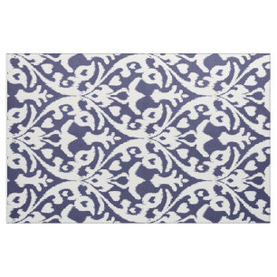 Chic Indigoblau-weiß-kat-Stammmuster Stoff