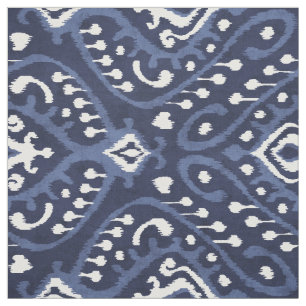 Chic Indigoblau-weiß-kat-Stammmuster Stoff