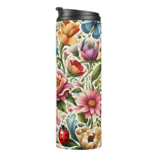 Chic individuelle Name Blume, Ladybug, Schmetterli Thermosbecher