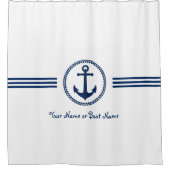 Chic Individuelle Name Moderner Anker Duschvorhang (Vorderseite)