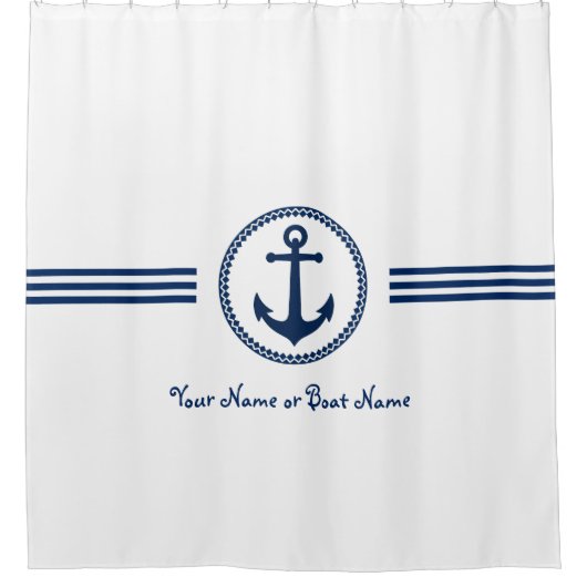 Chic Individuelle Name Moderner Anker Duschvorhang (Vorderseite)
