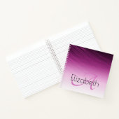 Chic Individuelle Name Monogram Lila Ombre Streaks Notizblock (Innenseite)