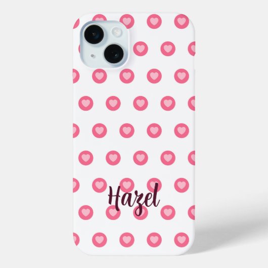 Chic Individuelle Name Pink Heart Handy Case (Rückseite)