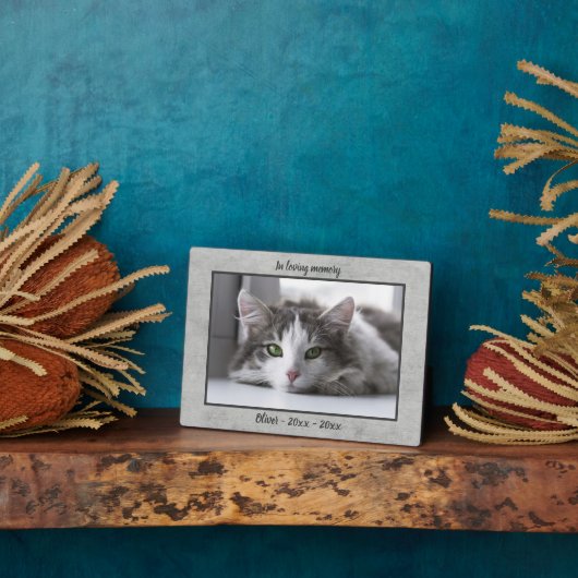 Chic Industrial Cat Memorial Foto Keepake Plaque Fotoplatte (Seite)