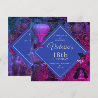 Chic Industrial Vintag Birthday Einladung