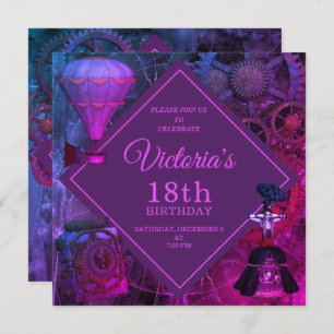 Chic Industrial Vintag Birthday Einladung