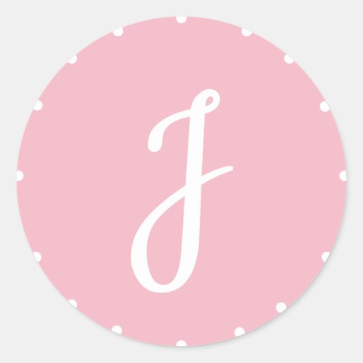Chic Initial Light Pink Stickers (Vorderseite)