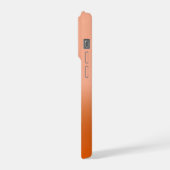 Chic Initial Monogram Cantaloupe Orange Ombre Name iPhone Hülle (Linke Seite)