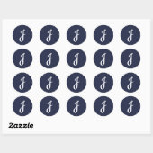 Chic Initial Navy Stickers (Blatt)