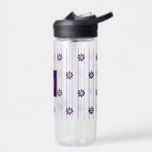 Chic Initialen Script Schrift Violette Linien & Bl Trinkflasche (Links)