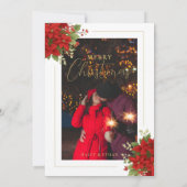 Chic Initials Floral Christmas Bouquets Foto Save The Date (Rückseite)