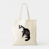 Chic Ink Striping Tabby Cat Side View Tasche (Rückseite)