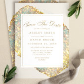 Chic Iridescent Glitzer Save the Date Card