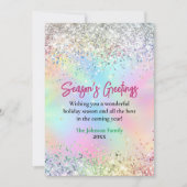 Chic iridescent Glitzer Weihnachtsgrün im neuen Ja Karte (Vorderseite)