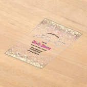 Chic iridescent gold Imitats Glitzer Geburtstag Acryleinladungen (Ablage )